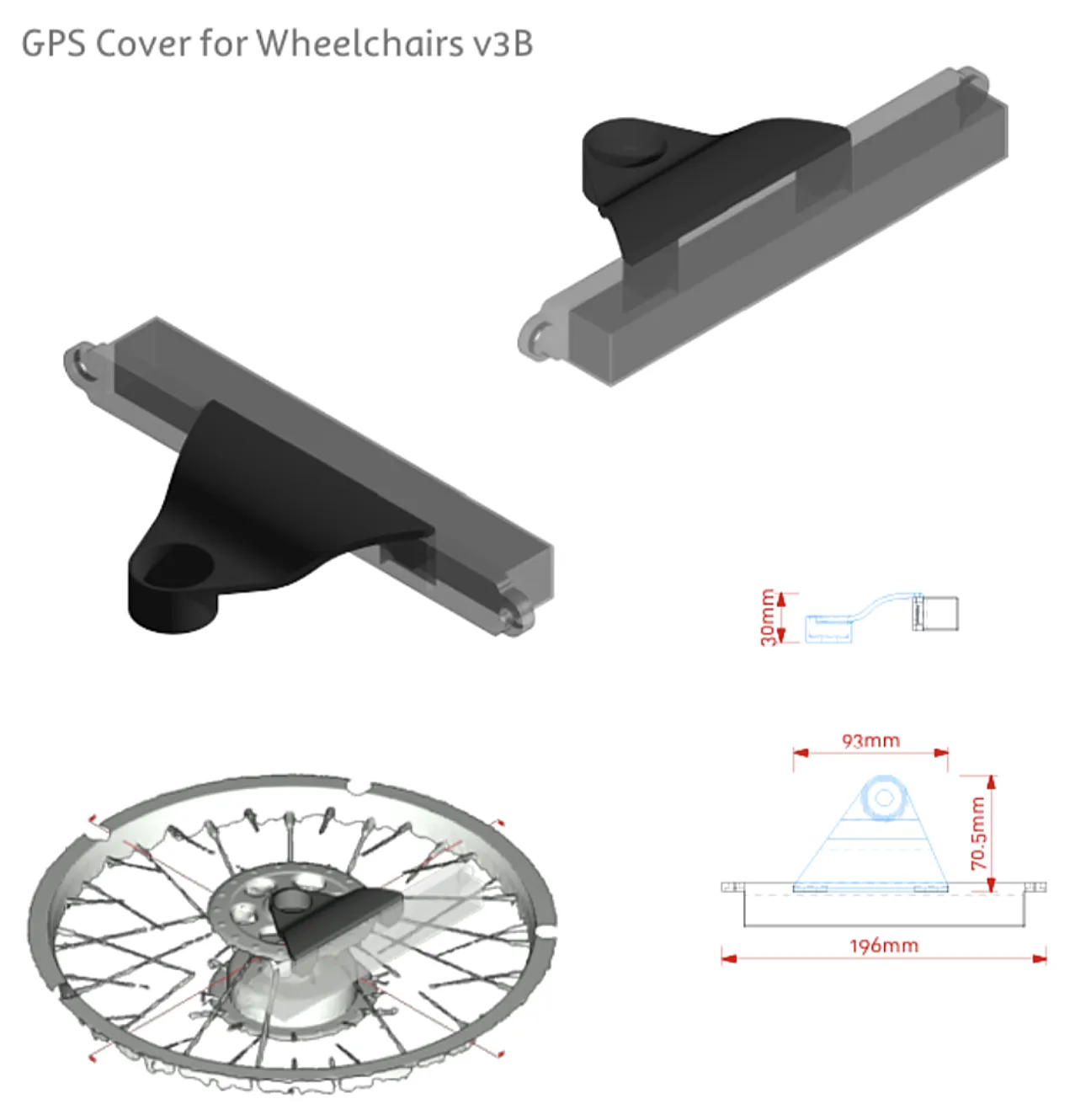 wheelchair tracking device installation