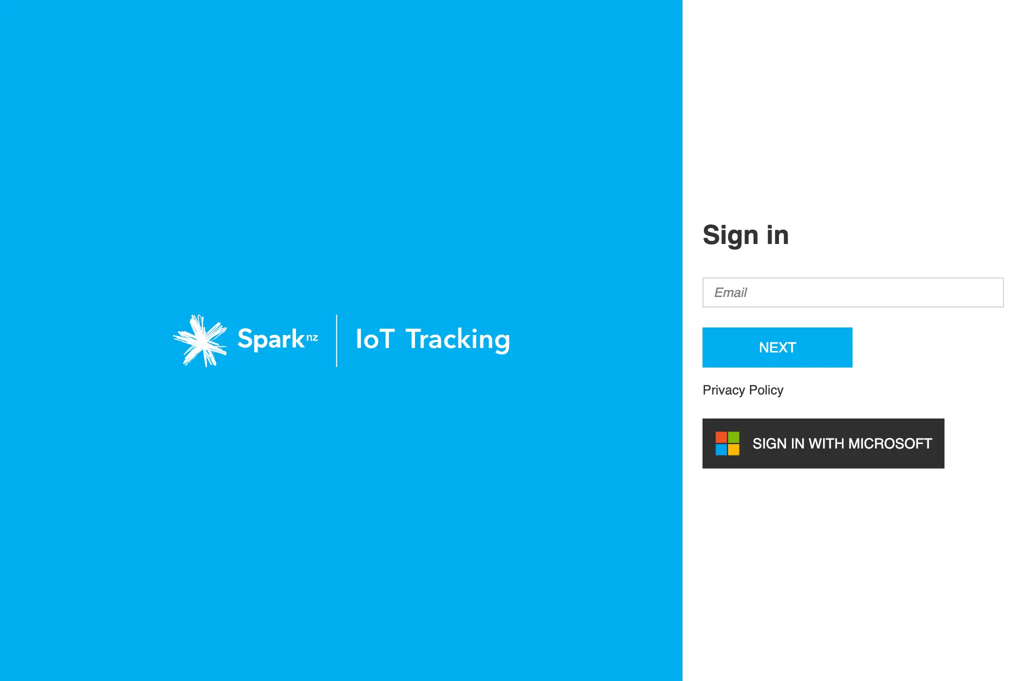 Spark IoT – Fleet & Asset Tracking portal-login-spark-iot